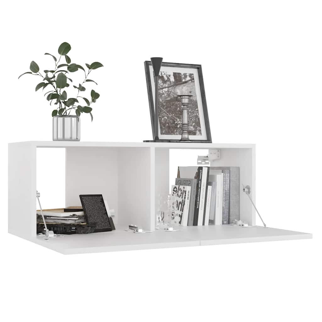 vidaXL Mueble para TV madera contrachapada blanco 80x30x30 cm - Image 3