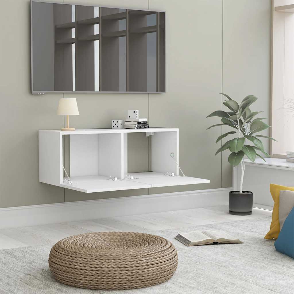 vidaXL Mueble para TV madera contrachapada blanco 80x30x30 cm - Image 4