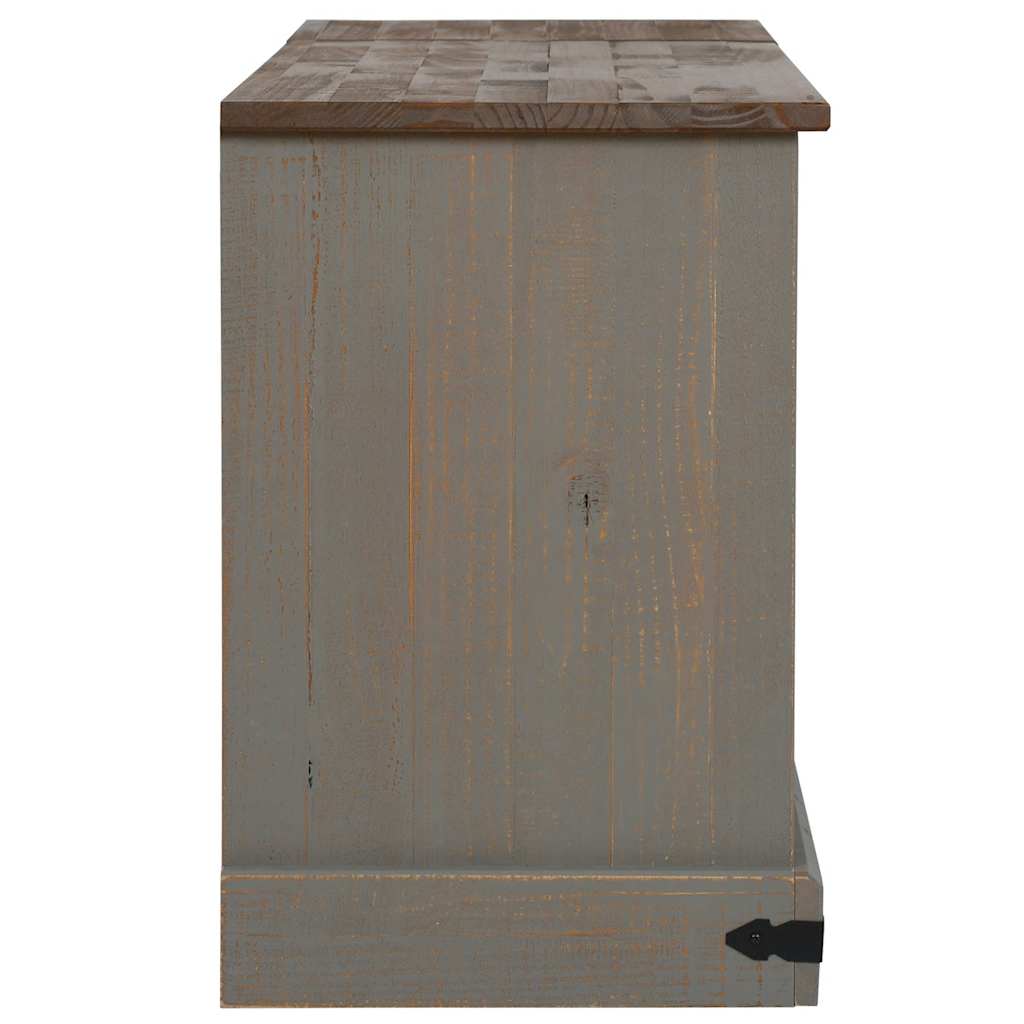 vidaXL Mueble de TV HALDEN 2 puerta correderas gris 150x40x60 cm - Image 5