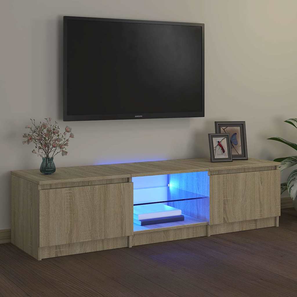 vidaXL Armario TV con luces LED roble Sonoma 140x40x36 cm