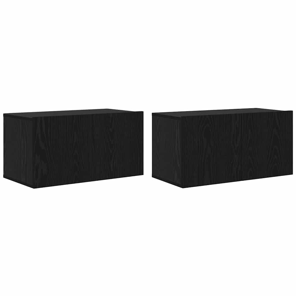 vidaXL Conjunto de mueble de TV 4 pcs Roble Negro 60 x 30 x 30 cm - Image 5