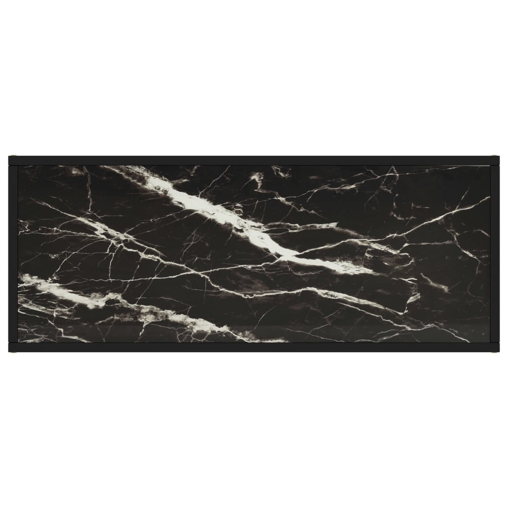 vidaXL Mueble para TV negro con vidrio de mármol negro 100x40x40 cm - Image 4