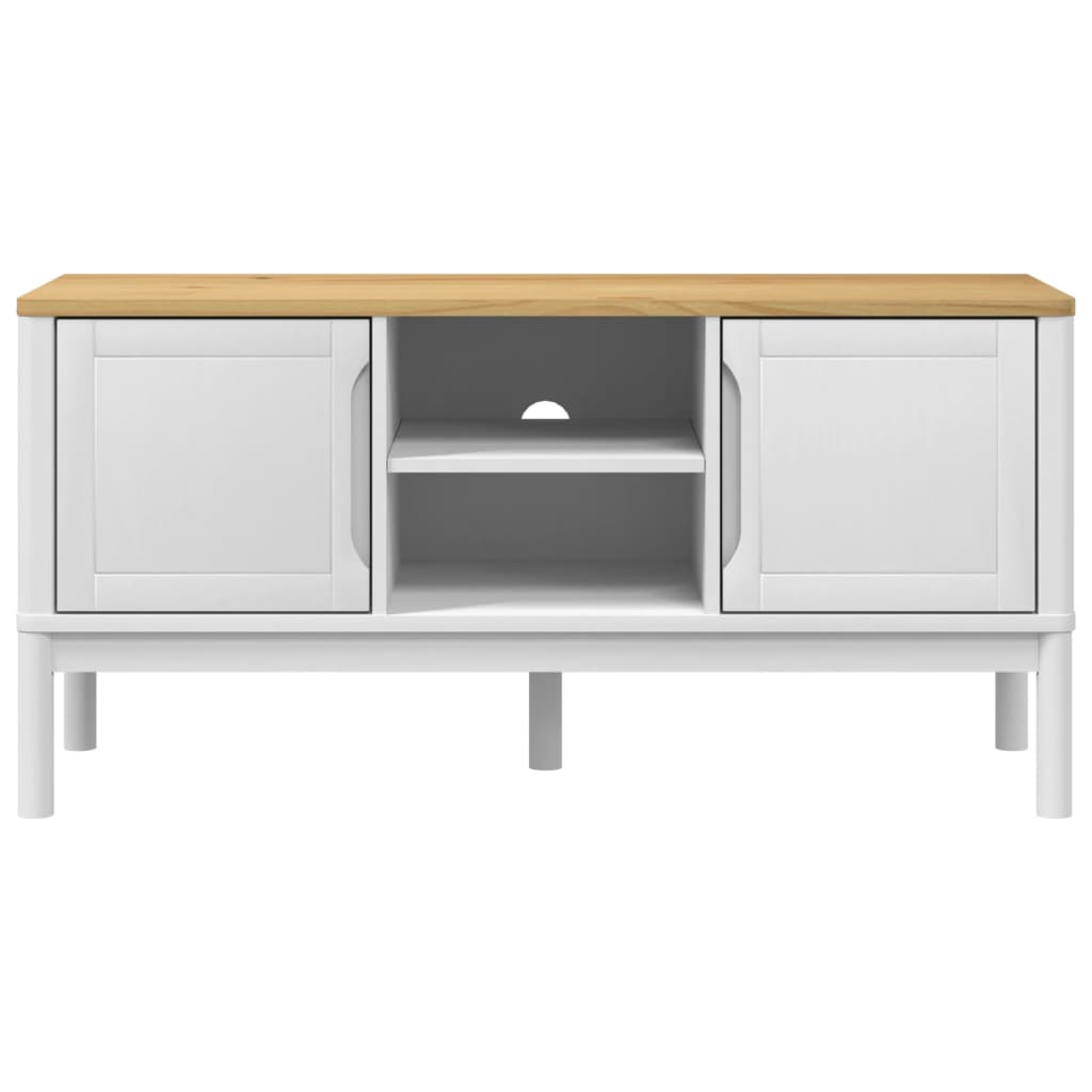 vidaXL Mueble de TV FLORO madera maciza de pino blanco 114x43x55 cm - Image 5