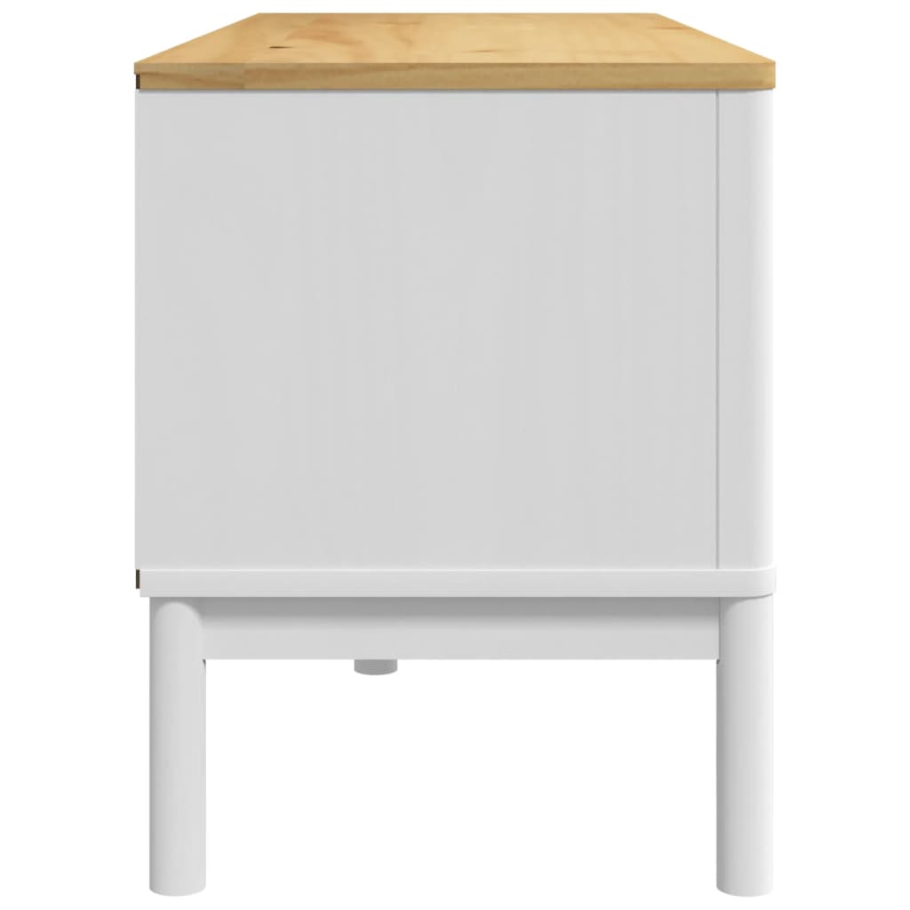 vidaXL Mueble de TV FLORO madera maciza de pino blanco 114x43x55 cm - Image 6