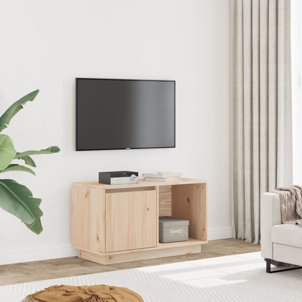 vidaXL Mueble de TV de madera maciza de pino 74x35x44 cm