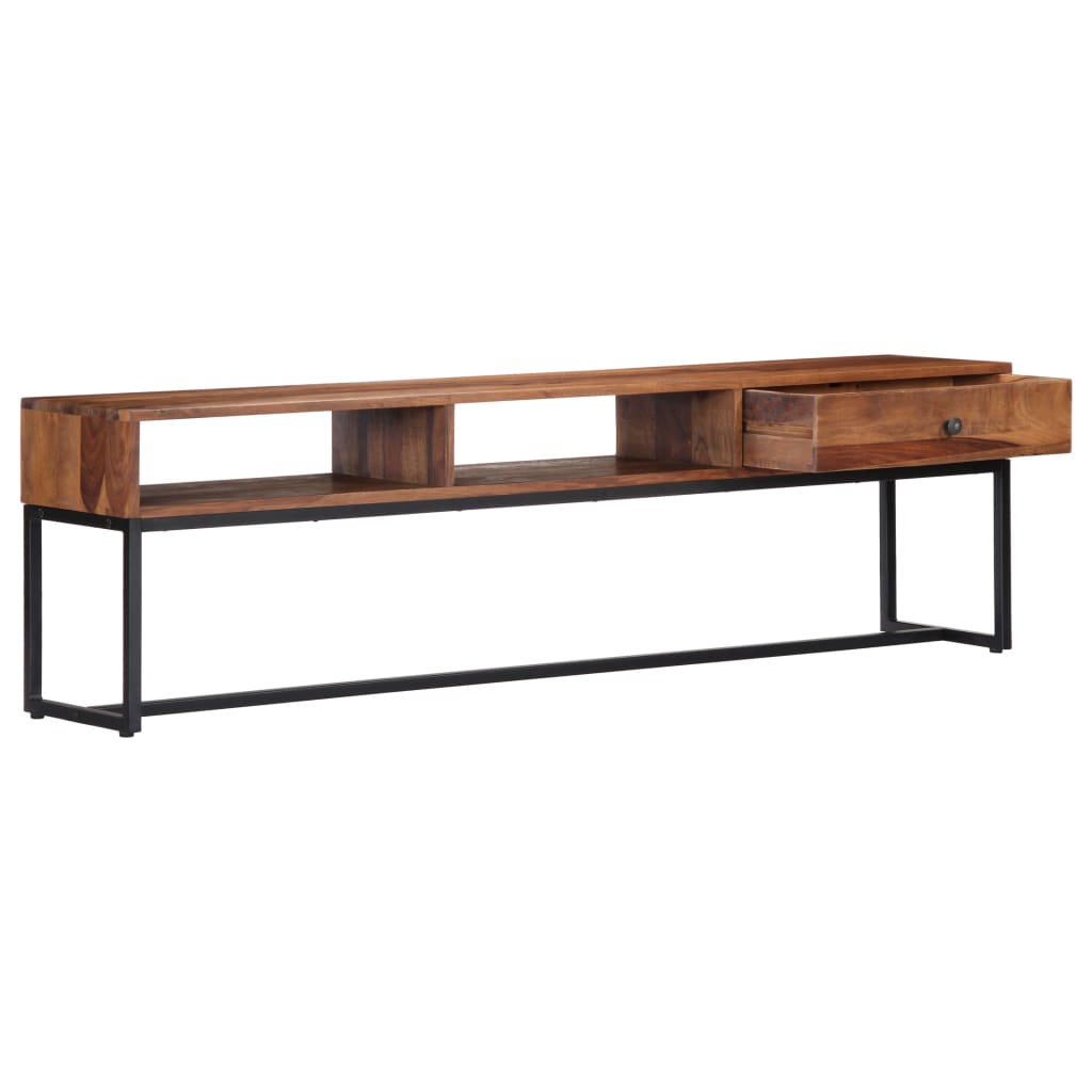 vidaXL Mueble para TV madera maciza de acacia 160x30x45 cm - Image 4