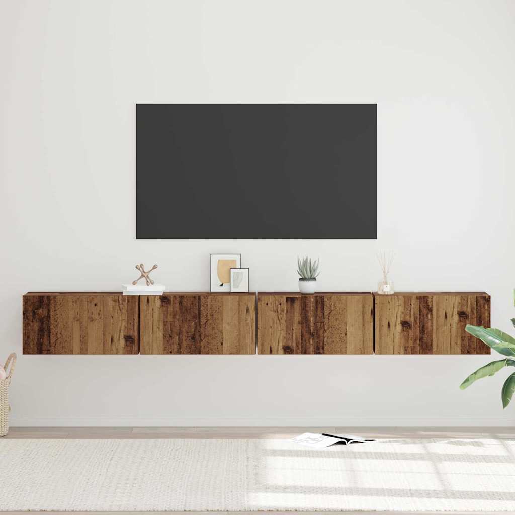 vidaXL Conjunto de mueble de TV 4 pcs Madera Vieja 60 x 30 x 30 cm - Image 4