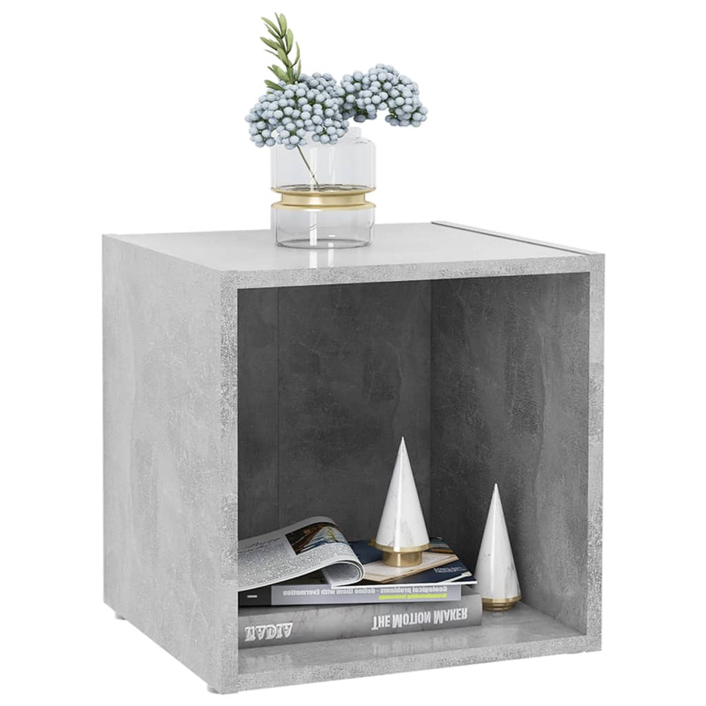 vidaXL Mueble de TV 2uds madera contrachapada gris hormigón 37x35x37cm - Image 6