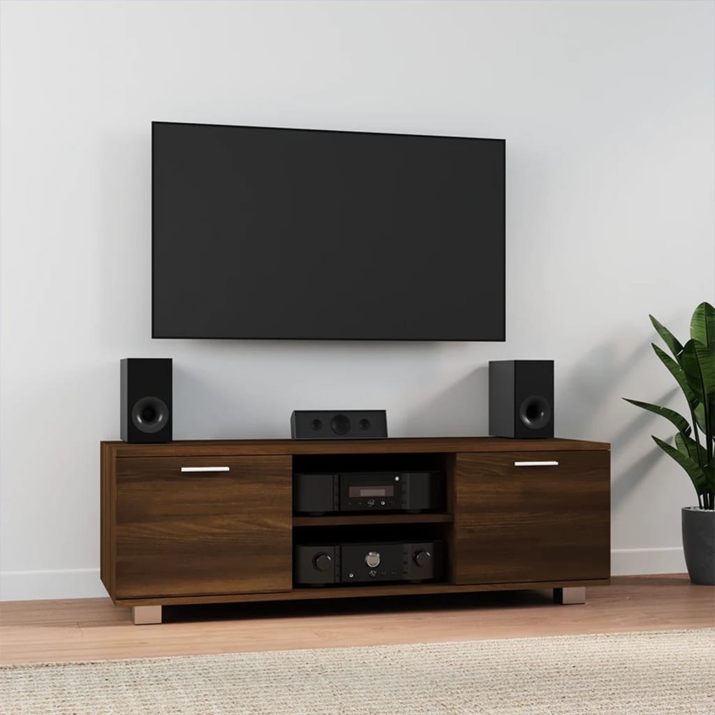 vidaXL Mueble para TV madera contrachapada marrón roble 120x40,5x35 cm