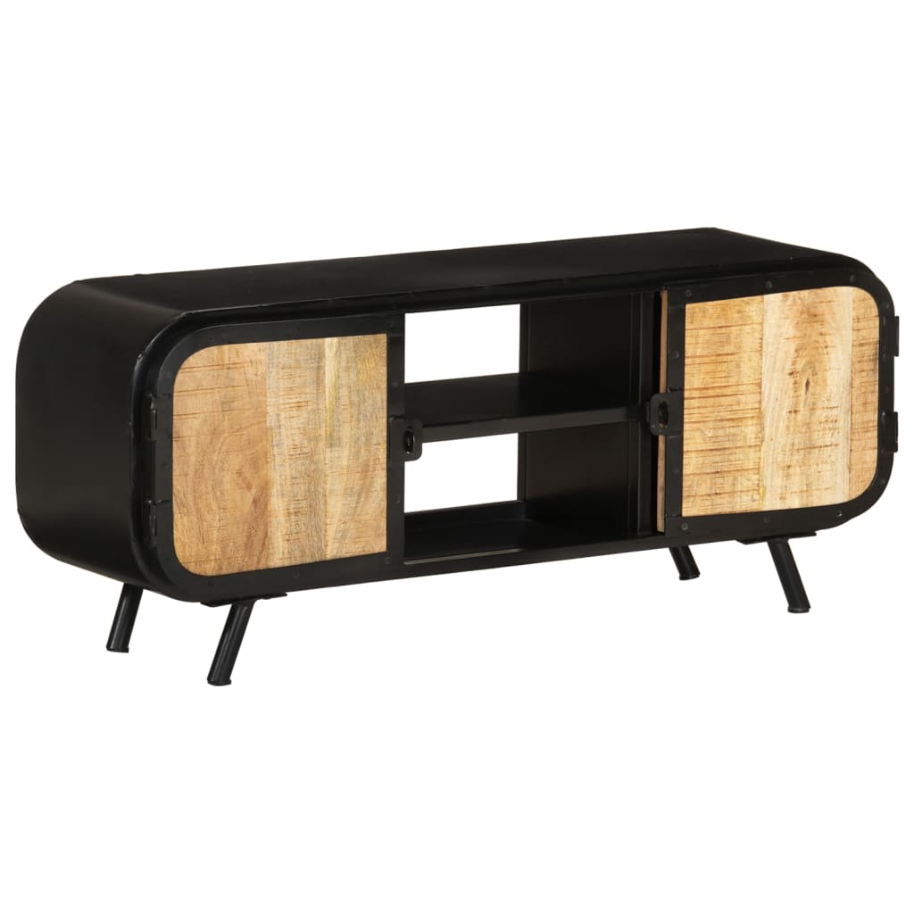 vidaXL Mueble para TV de madera maciza de mango rugosa 110x30x45 cm