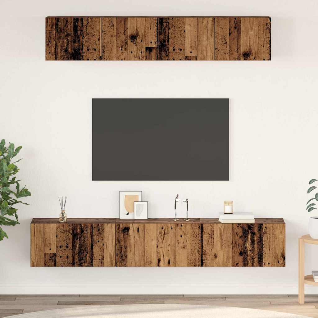 vidaXL Conjunto de mueble de TV 5 pcs Madera envejecida