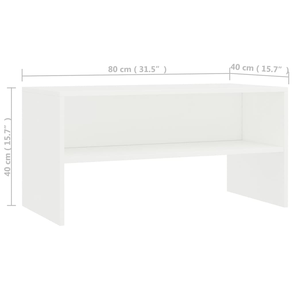 vidaXL Mueble para TV madera contrachapada blanco 80x40x40 cm - Image 6