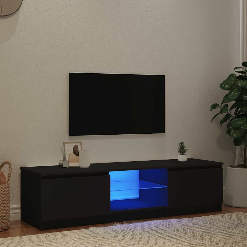 vidaXL Mueble para TV con luces LED negro 140x40x36 cm