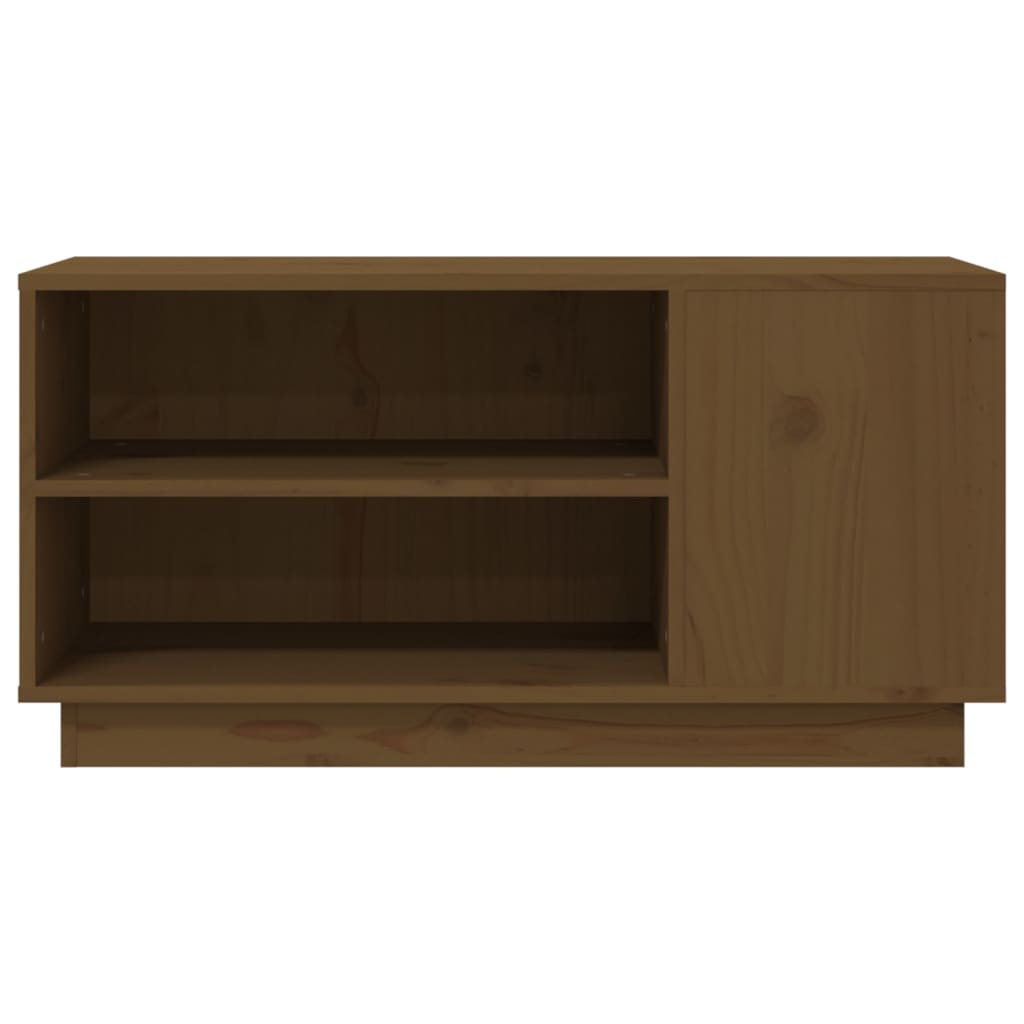 vidaXL Mueble de TV madera maciza de pino marrón miel 80x35x40,5 cm - Image 5