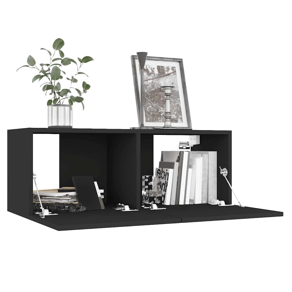 vidaXL Mueble para TV madera contrachapada negro 80x30x30 cm - Image 4
