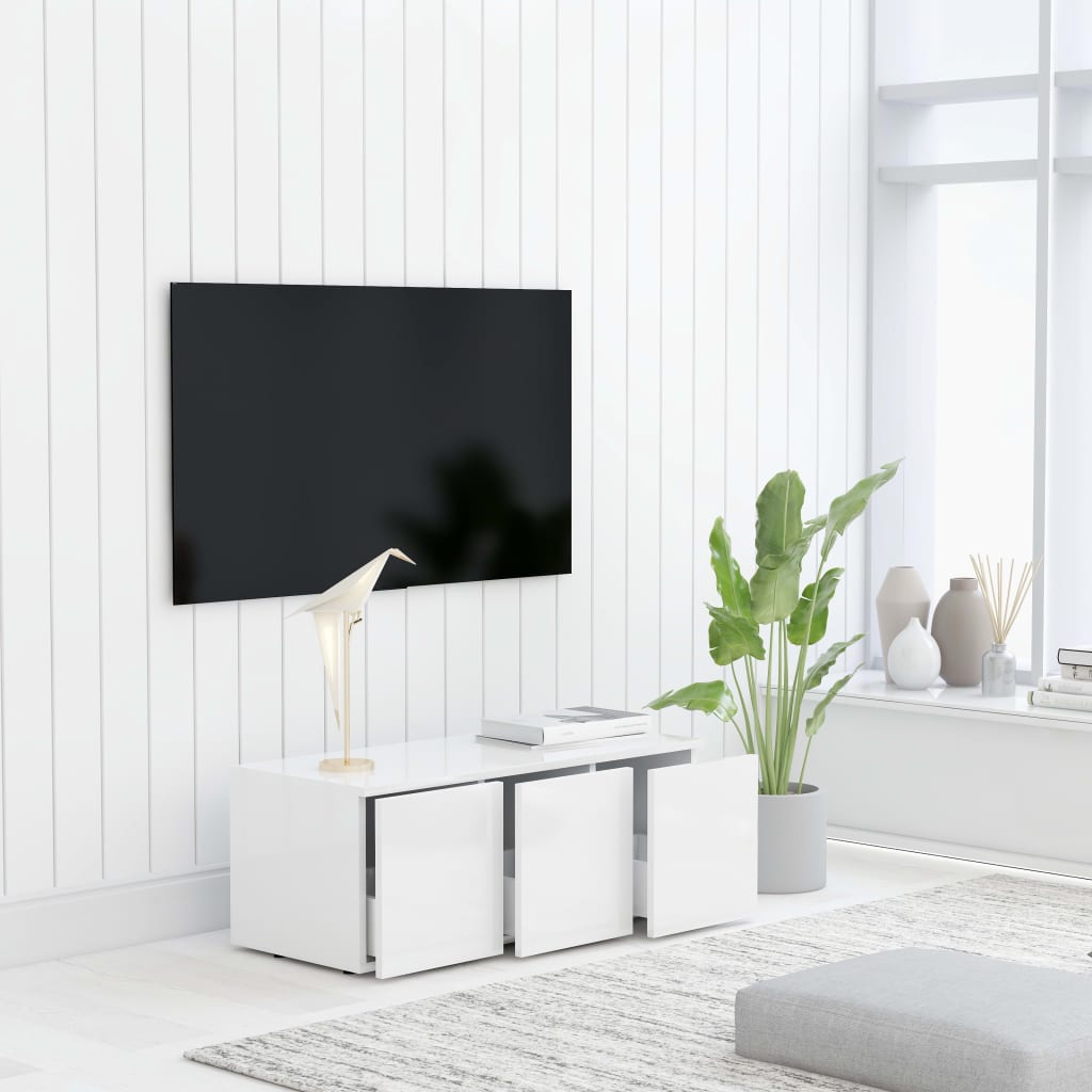 vidaXL Mueble para TV madera contrachapada blanco 80x34x30 cm - Image 4