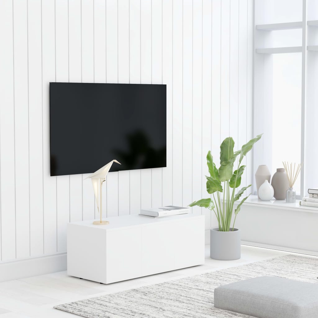 vidaXL Mueble para TV madera contrachapada blanco 80x34x30 cm
