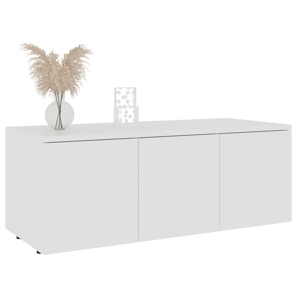 vidaXL Mueble para TV madera contrachapada blanco 80x34x30 cm - Image 3