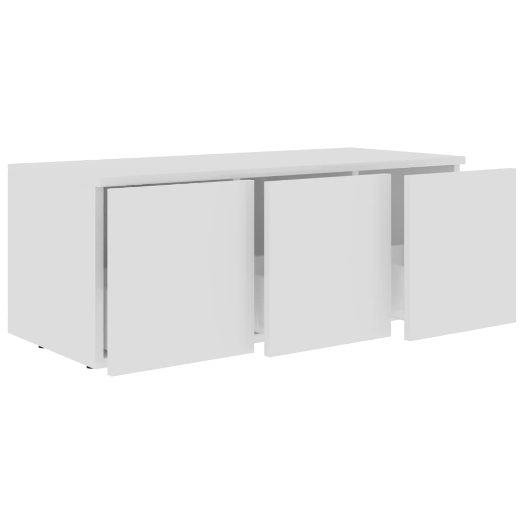 vidaXL Mueble para TV madera contrachapada blanco 80x34x30 cm - Image 5