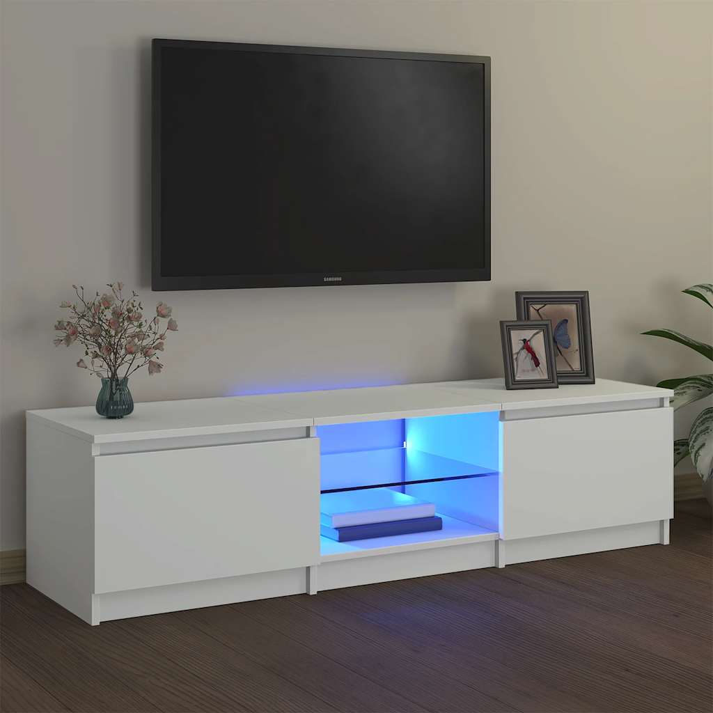 vidaXL Mueble para TV con luces LED blanco 140x40x36 cm