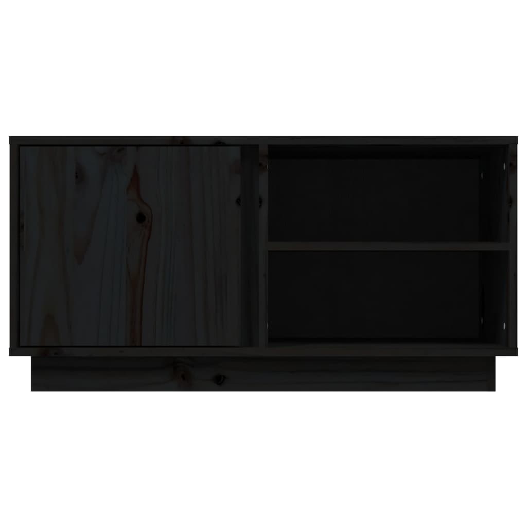vidaXL Mueble de TV madera maciza de pino negro 80x35x40,5 cm - Image 6