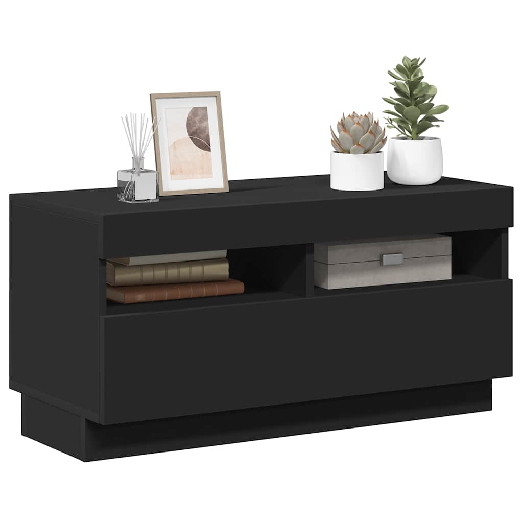 vidaXL Mueble de TV con luces LED negro 80x35x40 cm - Image 6
