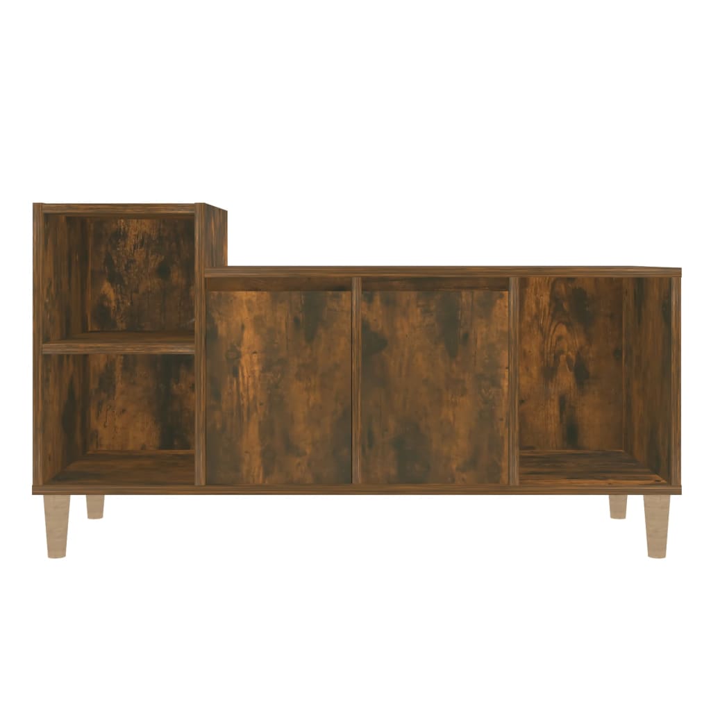 vidaXL Mueble para TV madera contrachapada roble ahumado 100x35x55 cm - Image 5