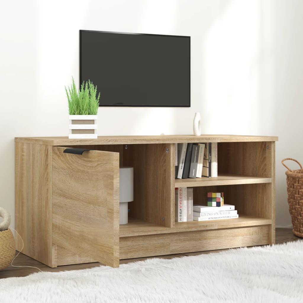 vidaXL Mueble de TV madera contrachapada roble Sonoma 80x35x36,5 cm - Image 3