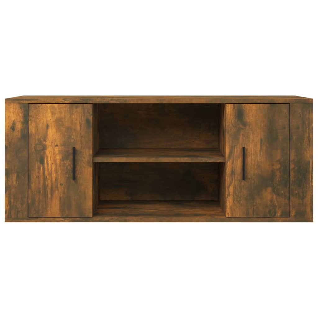 vidaXL Mueble para TV madera contrachapada roble ahumado 100x35x40 cm - Image 5