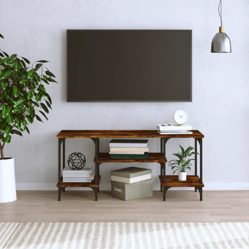 vidaXL Mueble de TV madera contrachapada roble ahumado 102x35x45,5 cm - Image 3