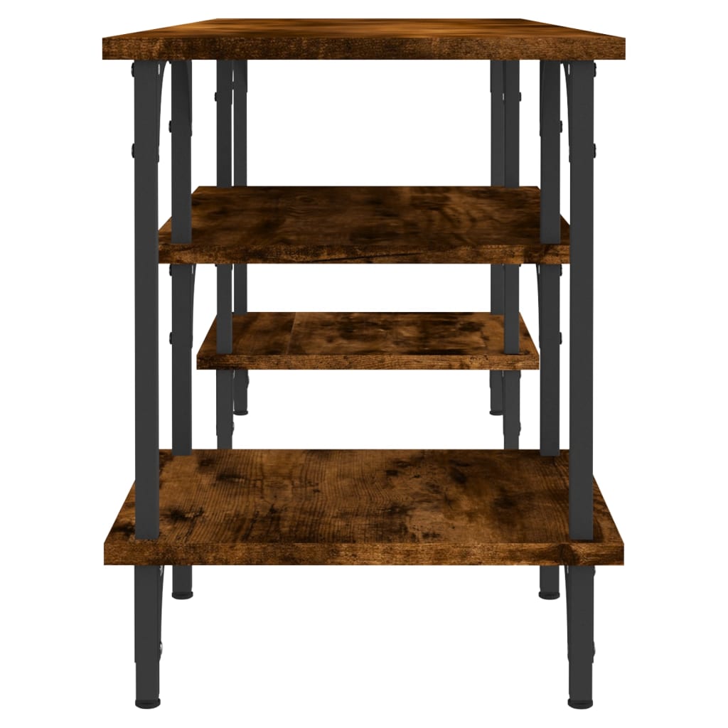 vidaXL Mueble de TV madera contrachapada roble ahumado 102x35x45,5 cm - Image 6
