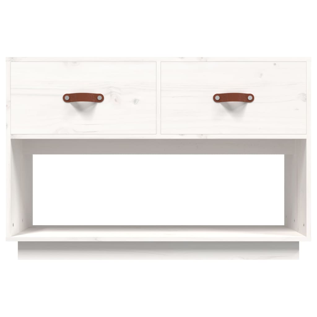 vidaXL Mueble para TV madera maciza de pino blanco 90x40x60 cm - Image 6