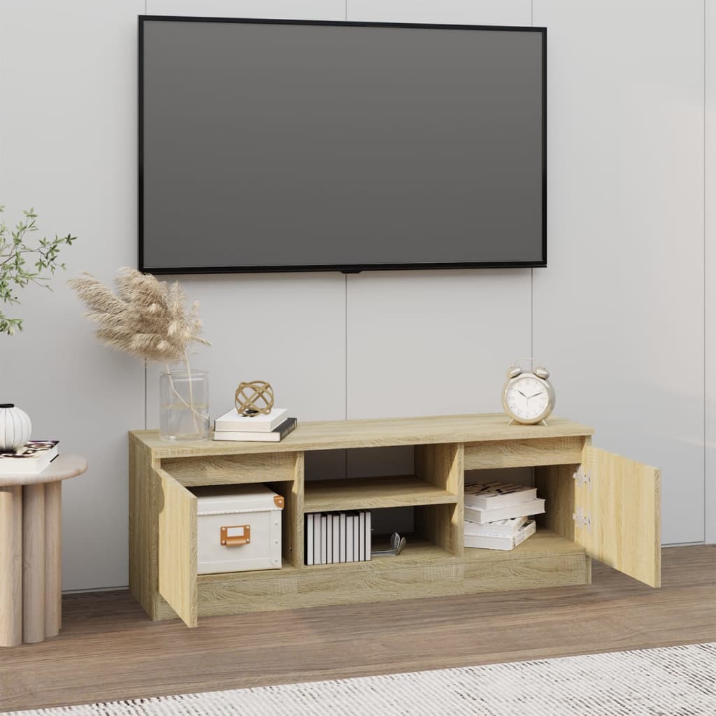 vidaXL Mueble de TV con puerta roble Sonoma 102x30x36 cm - Image 3