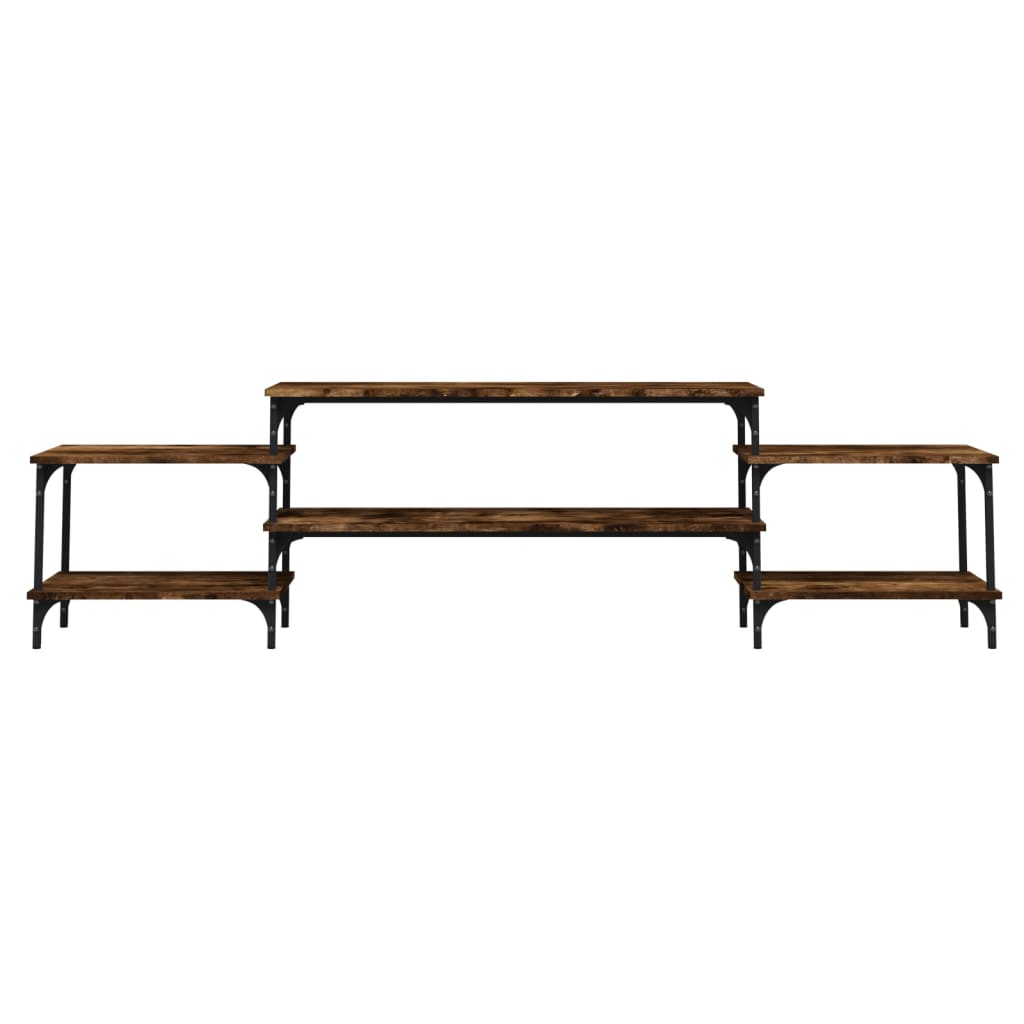 vidaXL Mueble para TV madera contrachapada roble ahumado 197x35x52 cm - Image 5