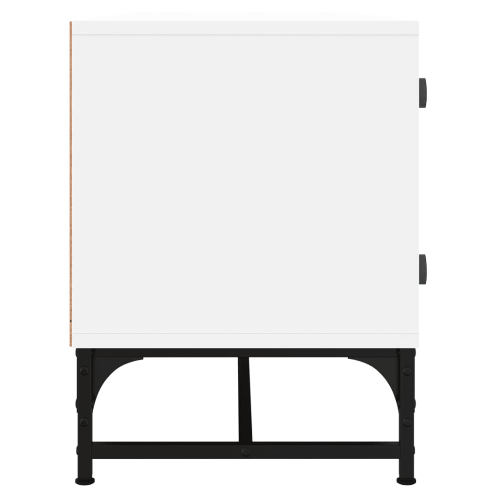 vidaXL Mueble de TV con puertas de vidrio blanco 102x37x50 cm - Image 6