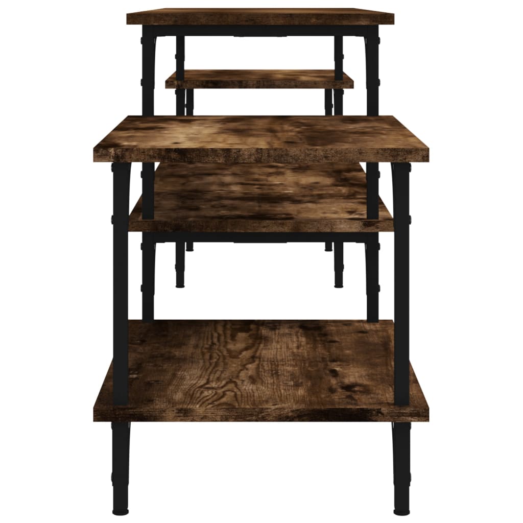 vidaXL Mueble para TV madera contrachapada roble ahumado 197x35x52 cm - Image 6