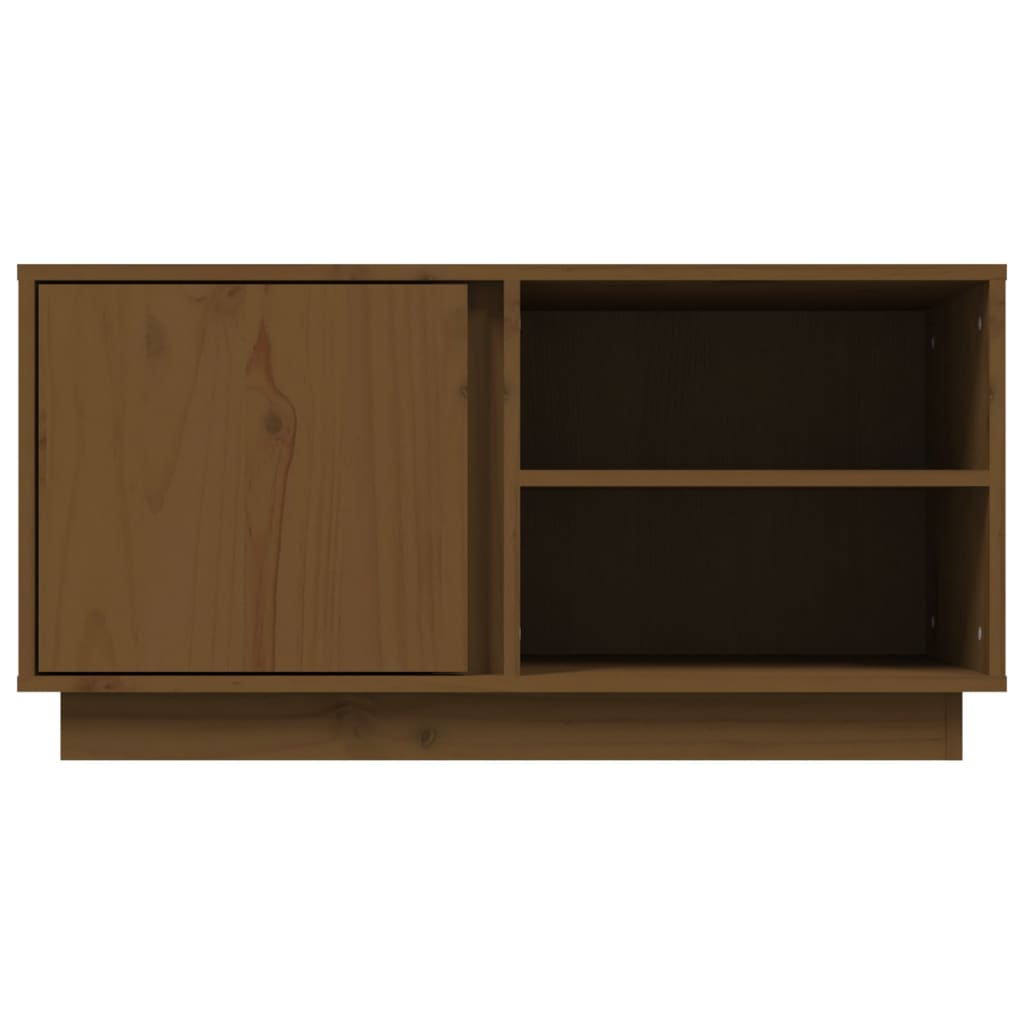 vidaXL Mueble de TV madera maciza de pino marrón miel 80x35x40,5 cm - Image 6
