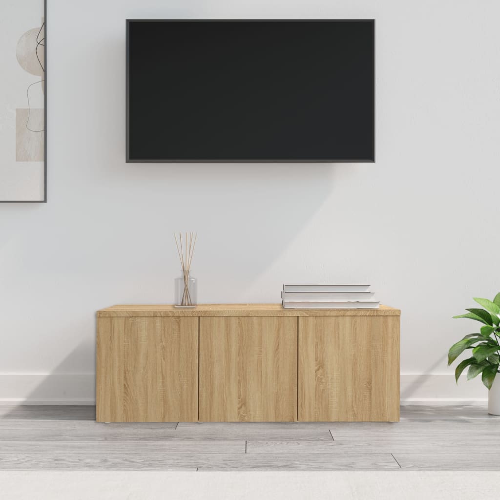 vidaXL Mueble de TV madera contrachapada color roble 80x34x30 cm