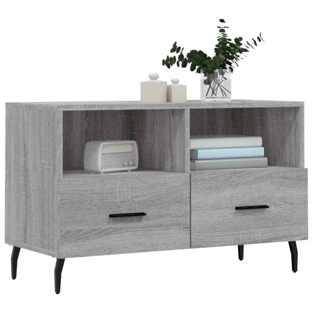 vidaXL Mueble de TV madera de ingeniería gris Sonoma 80x36x50 cm - Image 3