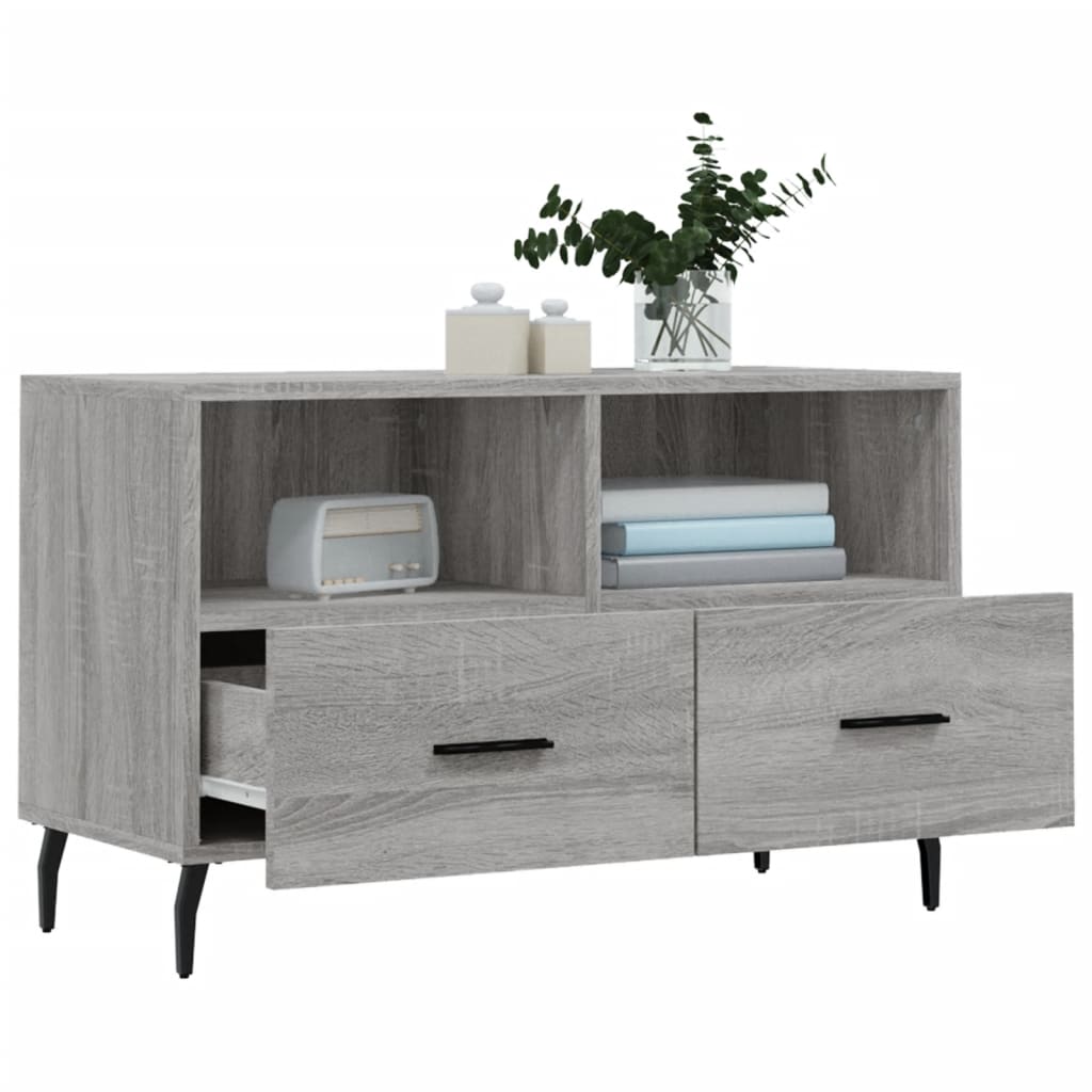 vidaXL Mueble de TV madera de ingeniería gris Sonoma 80x36x50 cm - Image 4