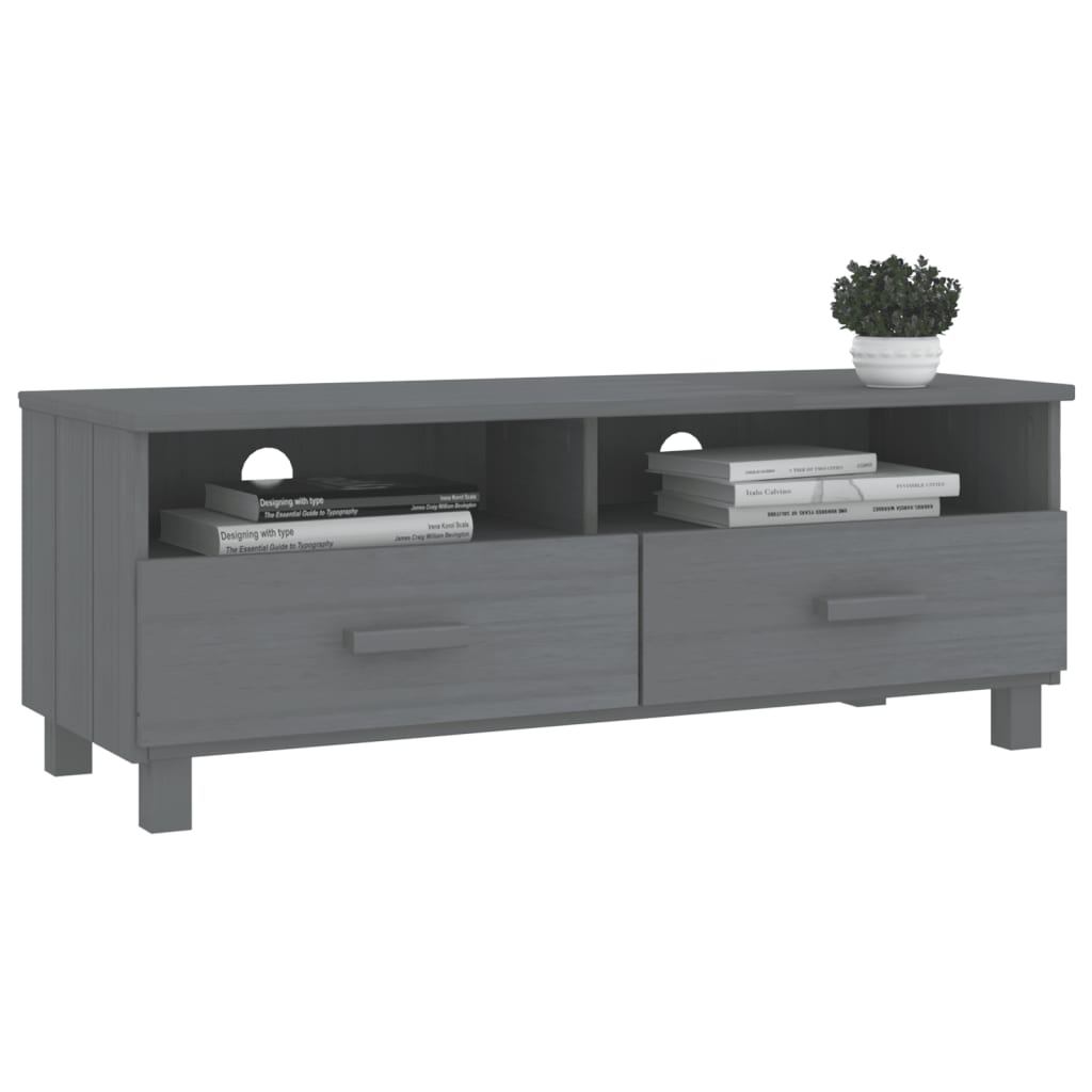 vidaXL Mueble de TV HAMAR madera maciza pino gris oscuro 106x40x40 cm - Image 6