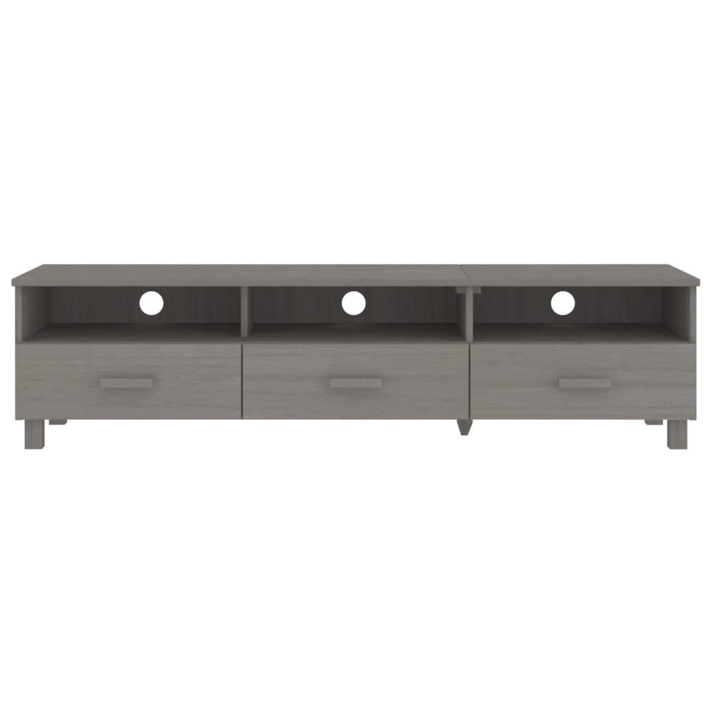 vidaXL Mueble de TV HAMAR madera maciza de pino gris claro 158x40x40 - Image 3