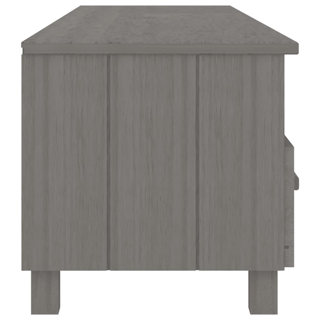 vidaXL Mueble de TV HAMAR madera maciza de pino gris claro 158x40x40 - Image 4