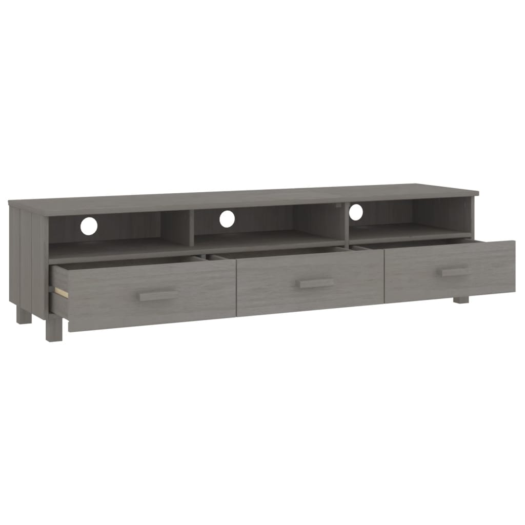 vidaXL Mueble de TV HAMAR madera maciza de pino gris claro 158x40x40 - Image 5