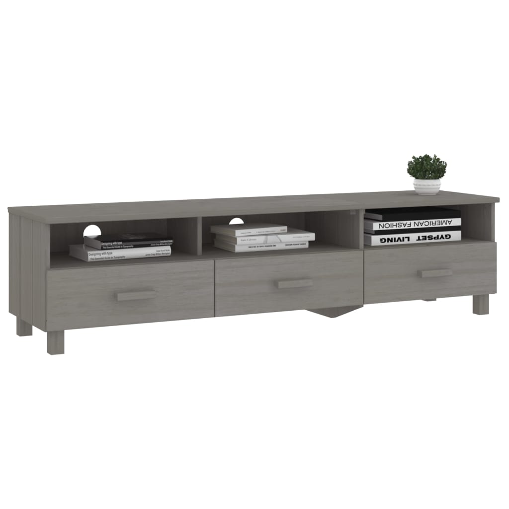 vidaXL Mueble de TV HAMAR madera maciza de pino gris claro 158x40x40 - Image 6