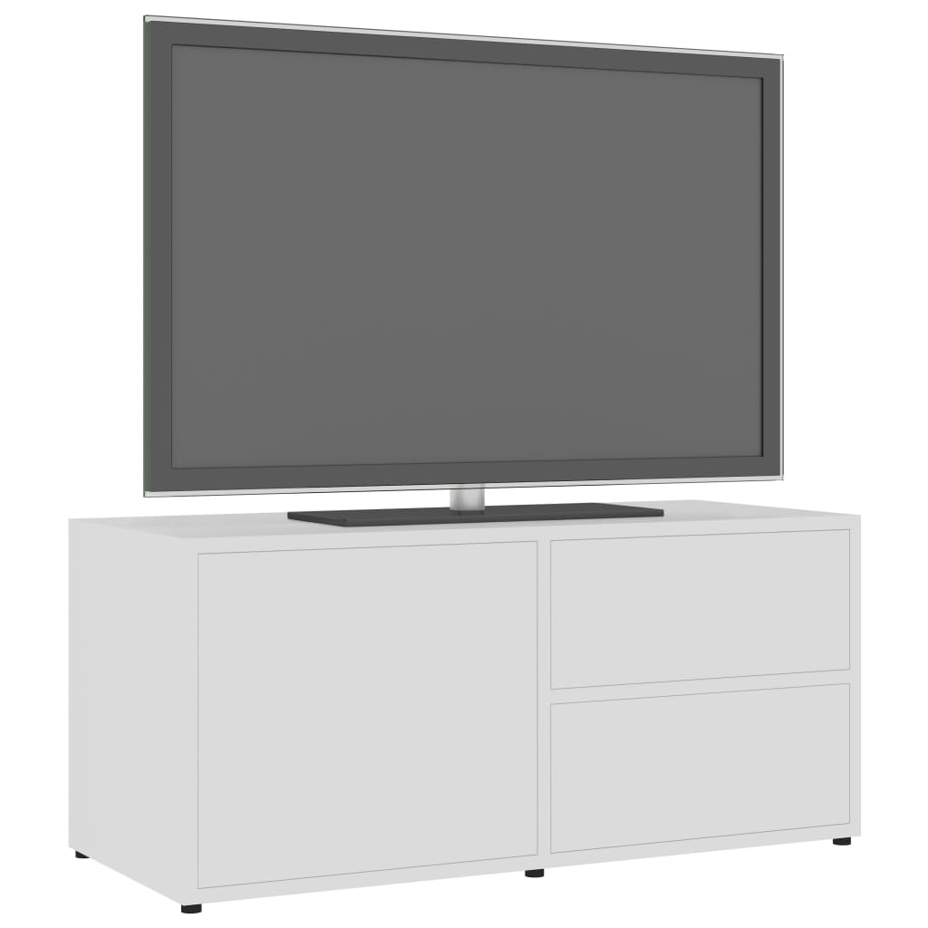 vidaXL Mueble para TV madera contrachapada blanco 80x34x36 cm - Image 4