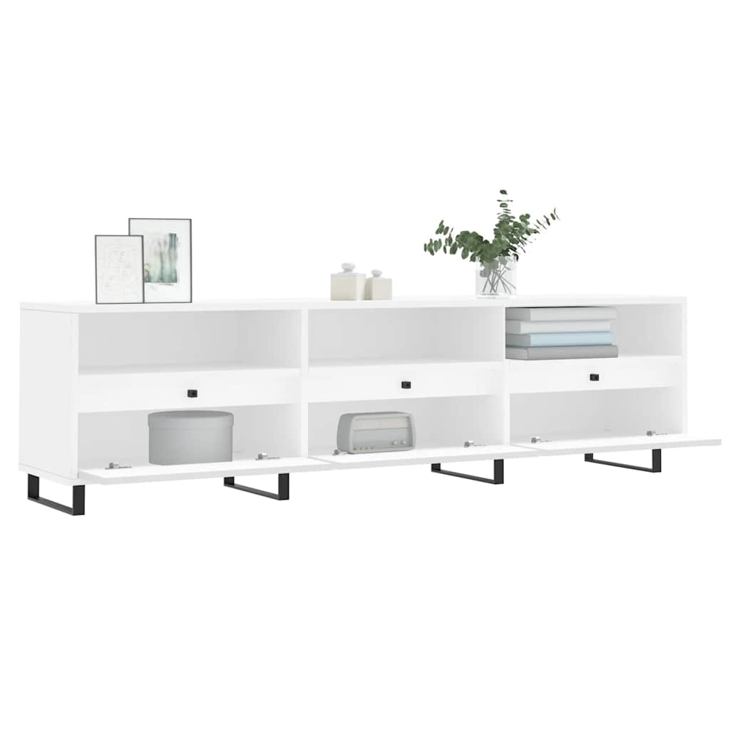 vidaXL Mueble de TV madera contrachapada blanco 150x30x44,5 cm - Image 4