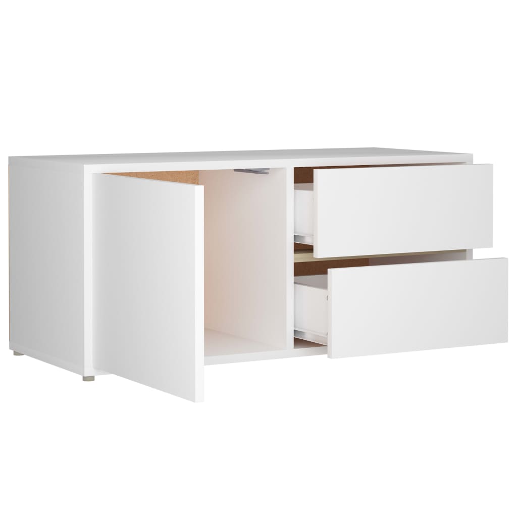vidaXL Mueble para TV madera contrachapada blanco 80x34x36 cm - Image 6