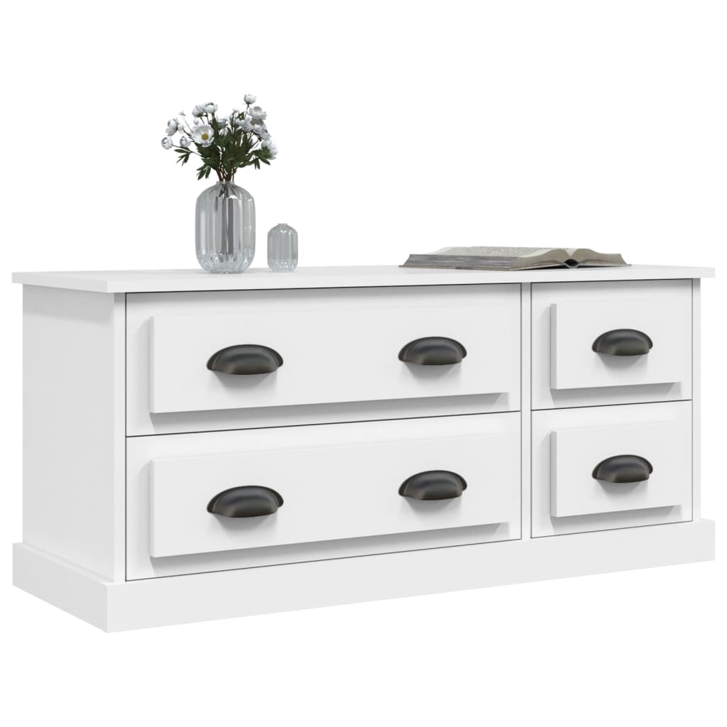 vidaXL Mueble para TV madera contrachapada blanco 100x35,5x45 cm - Image 4