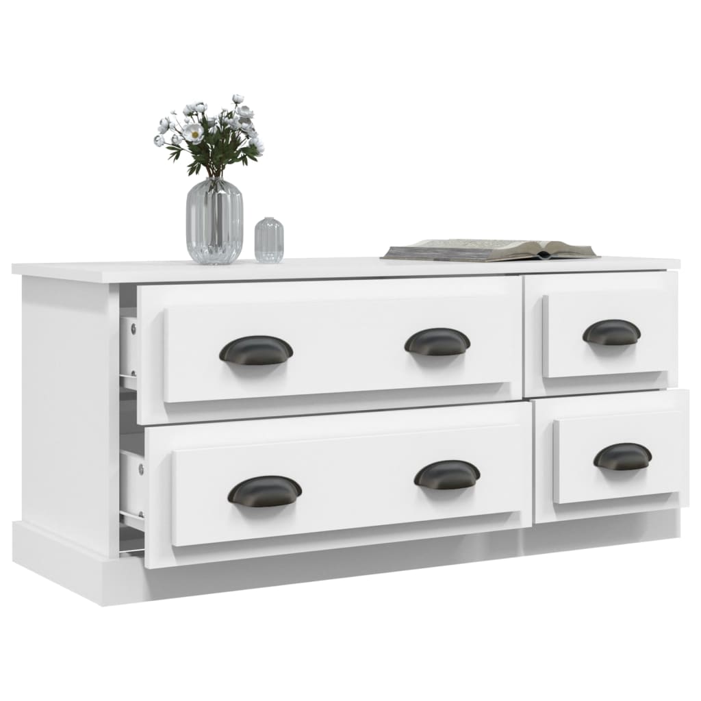 vidaXL Mueble para TV madera contrachapada blanco 100x35,5x45 cm - Image 5